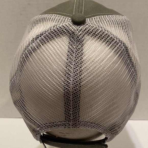 LL Bean Hunting Mesh Trucker Hat Cap Patch Adjustable Green White - Picture 3 of 6